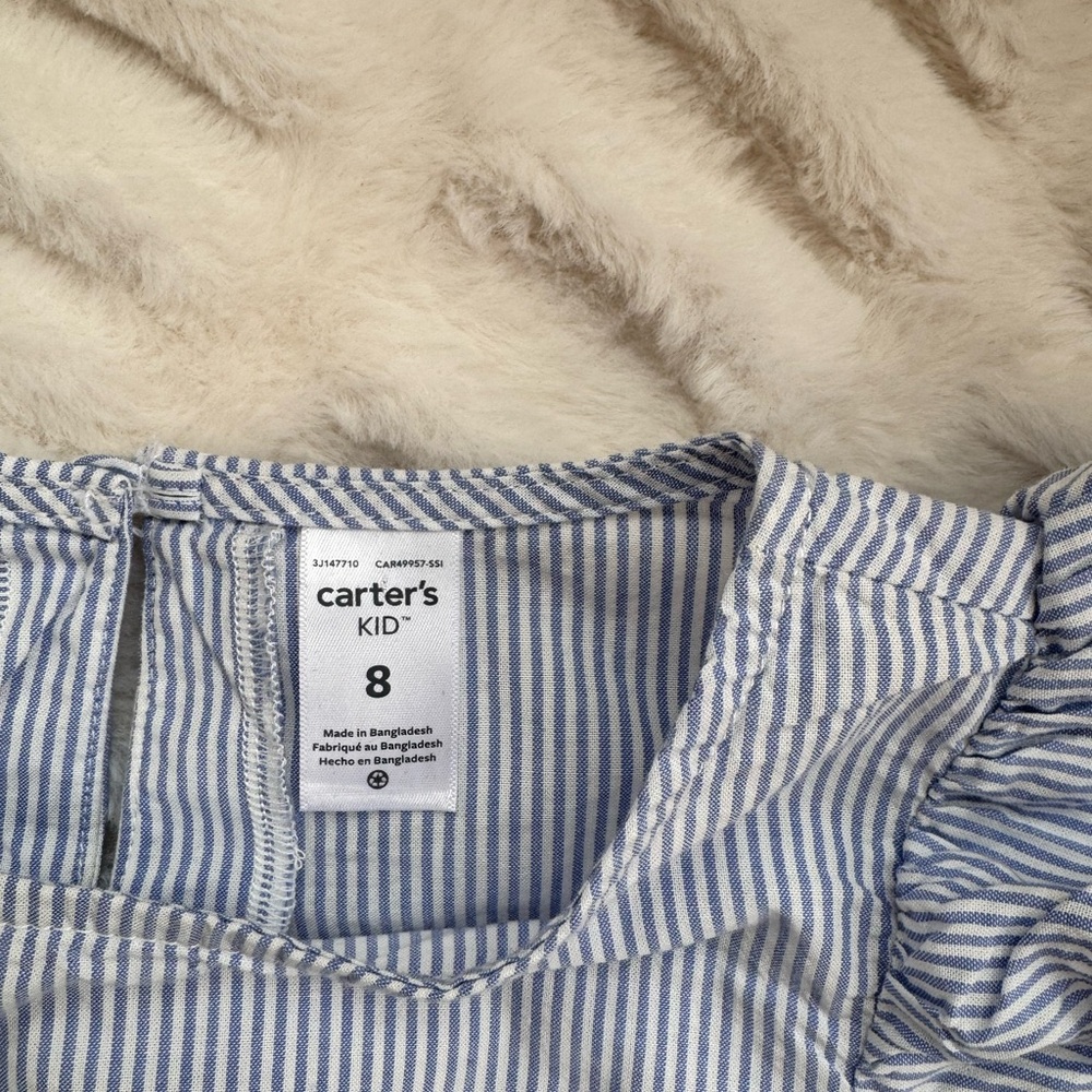 Carter's Blue Striped Casual Kids Dress - Picture 3 of 8